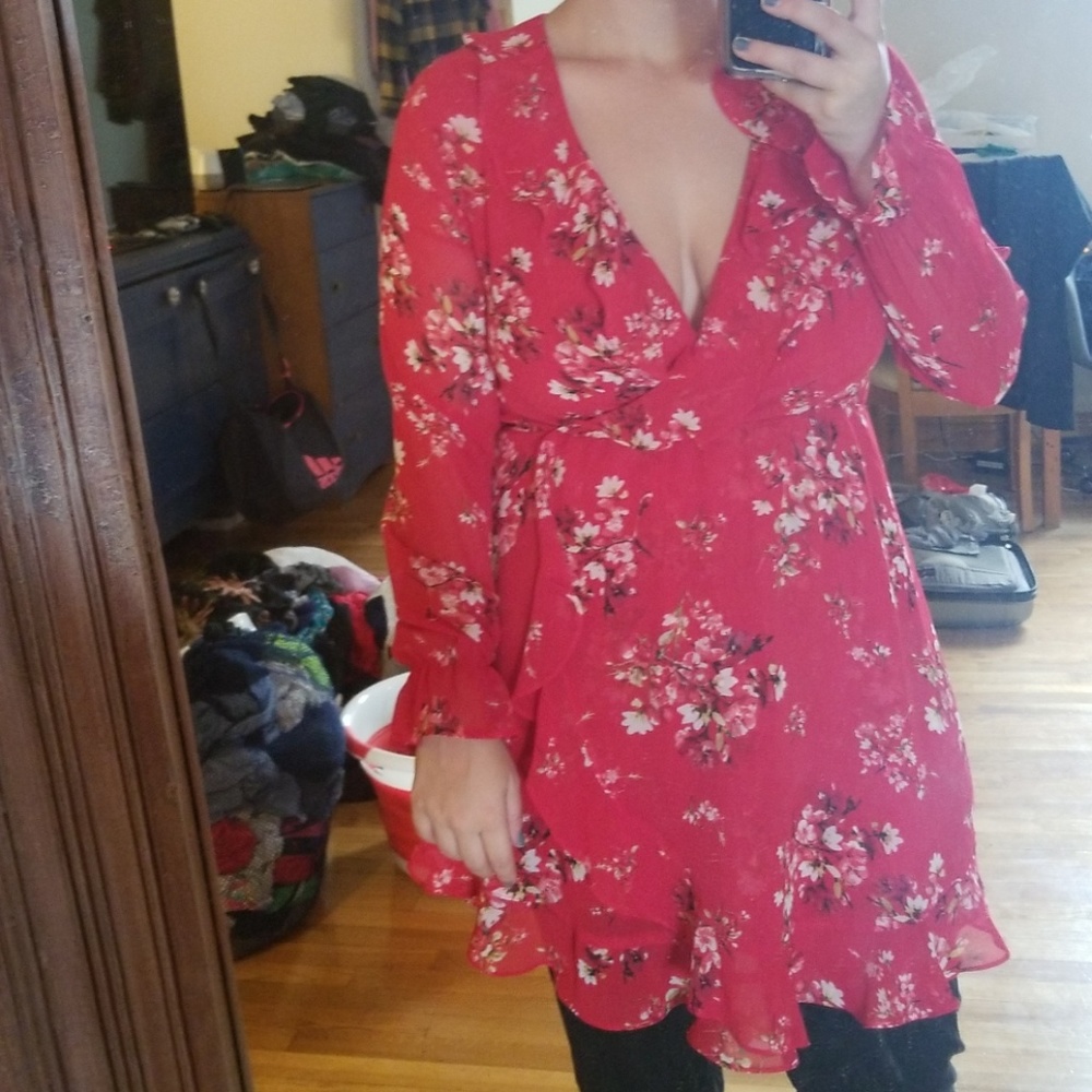 Romantic Ruby Ruffle Dress ❣ - Picture 5 of 5